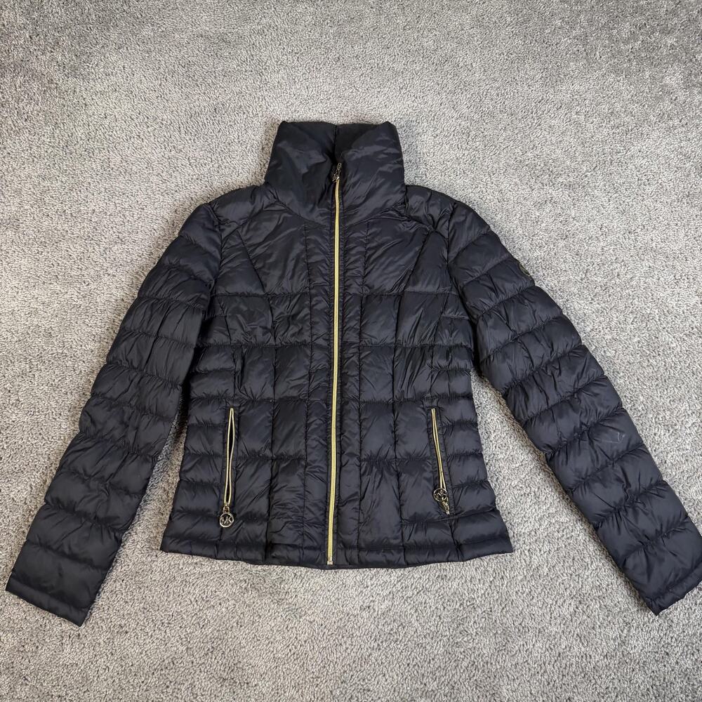MICHAEL Michael Kors Jacket Womens S Black Packable Down Fill Lightweight Puffer